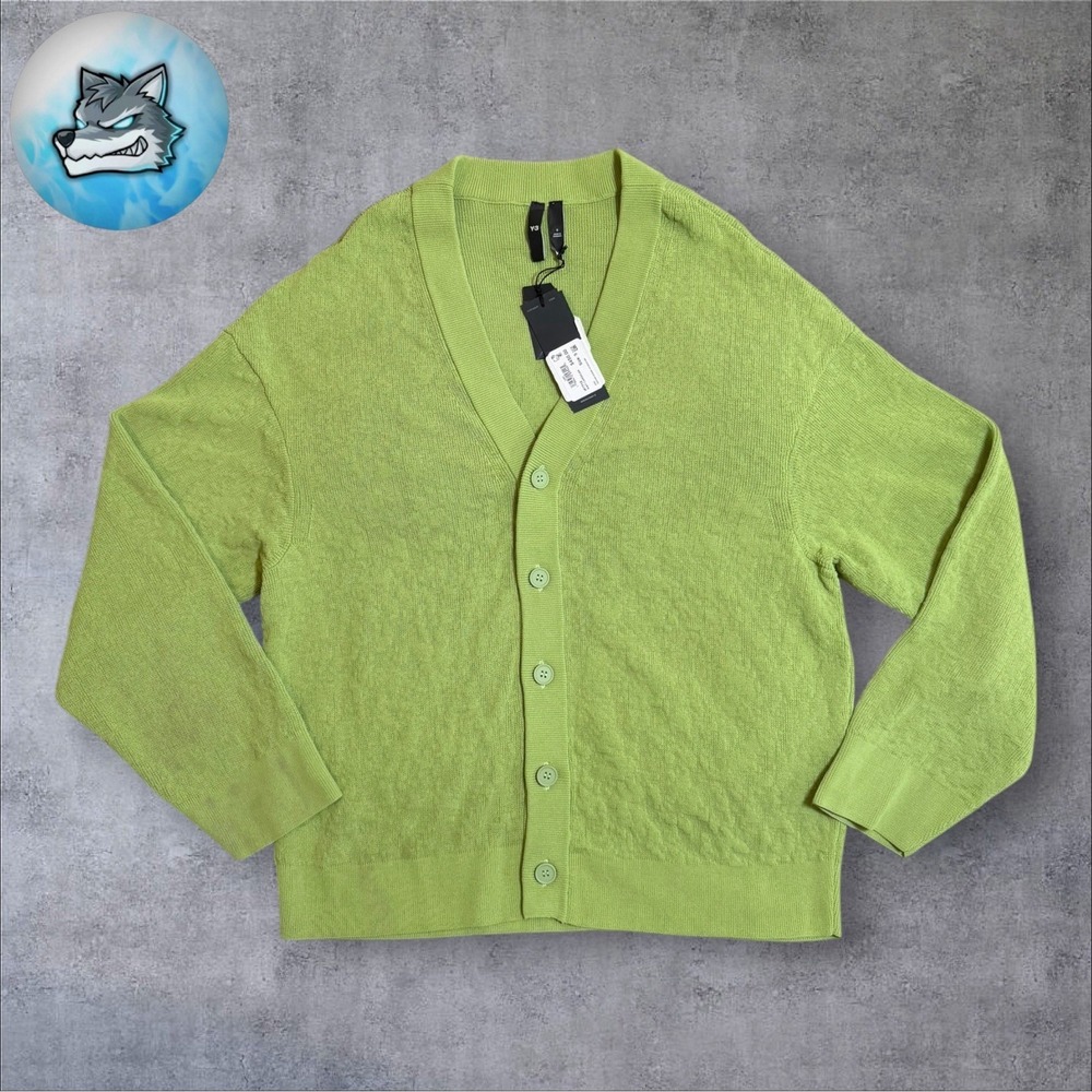 Men's Adidas Y-3 Knit Cardigan Green‎ Yohji Yamamoto Size Small Oversized IP7712